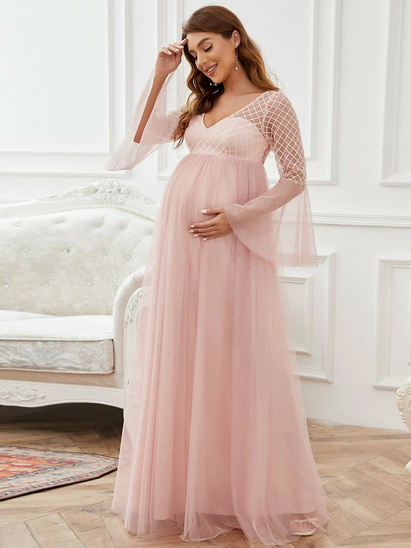 Ever-Pretty US Sweetheart Long Bell Sleeve A-Line Maternity Dress Maternity Dresses 4 Ever-Pretty US Sweetheart Long Bell Sleeve A-Line Maternity Dress Maternity Dresses