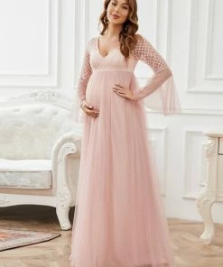 Ever-Pretty US Sweetheart Long Bell Sleeve A-Line Maternity Dress Maternity Dresses 9 Ever-Pretty US Sweetheart Long Bell Sleeve A-Line Maternity Dress Maternity Dresses
