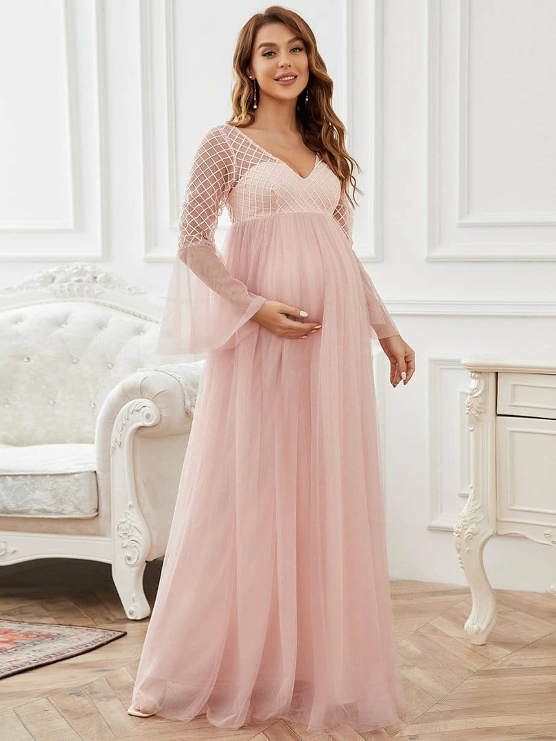 Ever-Pretty US Sweetheart Long Bell Sleeve A-Line Maternity Dress Maternity Dresses 1 Ever-Pretty US Sweetheart Long Bell Sleeve A-Line Maternity Dress Maternity Dresses
