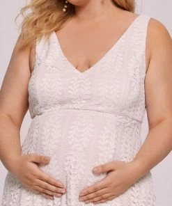 Ever-Pretty US Maternity Dresses Plus Size Sleeveless V-Neck Lace Maternity Dress
