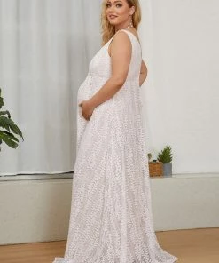 Ever-Pretty US Maternity Dresses Plus Size Sleeveless V-Neck Lace Maternity Dress
