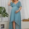 Ever-Pretty US Maternity Dresses Ruched Flutter Sleeves Plus Size Formal Maternity Dress