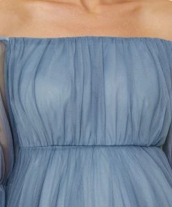 Ever-Pretty US Maternity Dresses Sheer Off-Shoulder Double Skirt Maxi Maternity Dress