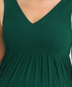 Ever-Pretty US Maternity Dresses Deep V-Neck Sleeveless Pleated A-Line Maternity Dress