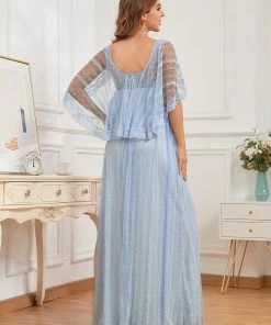 Ever-Pretty US Vintage Fitted Floor-Length Tulle Maternity Dress Maternity Dresses