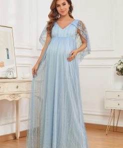 Ever-Pretty US Vintage Fitted Floor-Length Tulle Maternity Dress Maternity Dresses