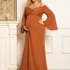 Ever-Pretty US Maternity Dresses Plus Size Long Sleeve Cold Shoulder Fishtail Maternity Dress