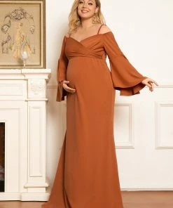 Ever-Pretty US Maternity Dresses Plus Size Long Sleeve Cold Shoulder Fishtail Maternity Dress 10 Ever-Pretty US Maternity Dresses Plus Size Long Sleeve Cold Shoulder Fishtail Maternity Dress
