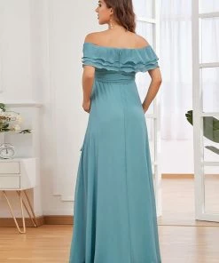 Ever-Pretty US A-Line Triple Pleated Ruffle Off-Shoulder Bump Friendly Dresses Maternity Dresses