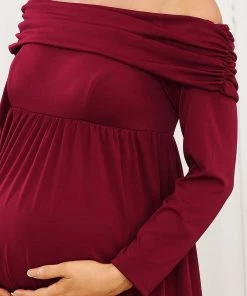 Ever-Pretty US Empire Waist Long Sleeve A-Line Bump Friendly Dress Maternity Dresses