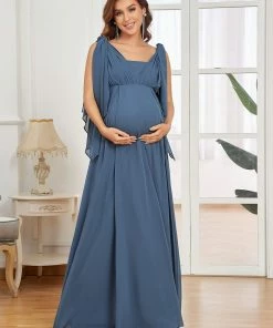 Ever-Pretty US A-Line Chiffon Convertible Sleeveless/Flutter Sleeve Bump Friendly Dresses