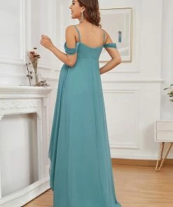 Ever-Pretty US Maternity Dresses Chiffon High-Low Cold Shoulder Bump Friendly Dresses