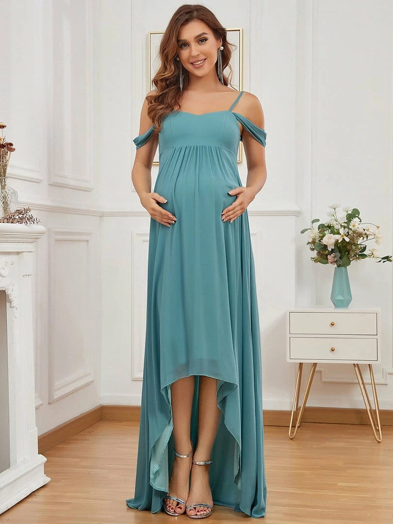 Ever-Pretty US Maternity Dresses Chiffon High-Low Cold Shoulder Bump Friendly Dresses 5 Ever-Pretty US Maternity Dresses Chiffon High-Low Cold Shoulder Bump Friendly Dresses