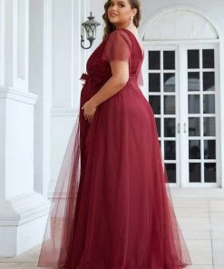 Ever-Pretty US Plus Size Empire Waist Formal Maternity Dresses With Sleeves SHOP BY OCCASION