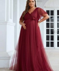 Ever-Pretty US Plus Size Empire Waist Formal Maternity Dresses With Sleeves SHOP BY OCCASION