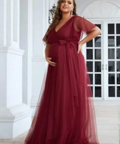 Ever-Pretty US Plus Size Empire Waist Formal Maternity Dresses With Sleeves SHOP BY OCCASION