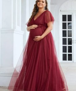 Ever-Pretty US Plus Size Empire Waist Formal Maternity Dresses With Sleeves SHOP BY OCCASION