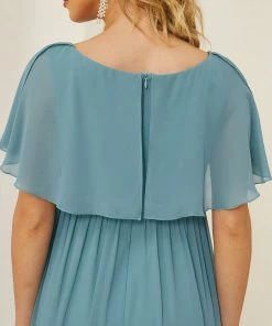 Ever-Pretty US Chiffon A-Line V-Neck Ruffled Top Bump Friendly Dress