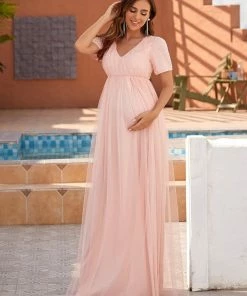 Ever-Pretty US Short Sleeve Sequin Floor-Length Empire Waist Maternity Dress 9 Ever-Pretty US Short Sleeve Sequin Floor-Length Empire Waist Maternity Dress