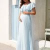 Ever-Pretty US Asymmetrical Ruffle Top Floor-Length Maternity Dress