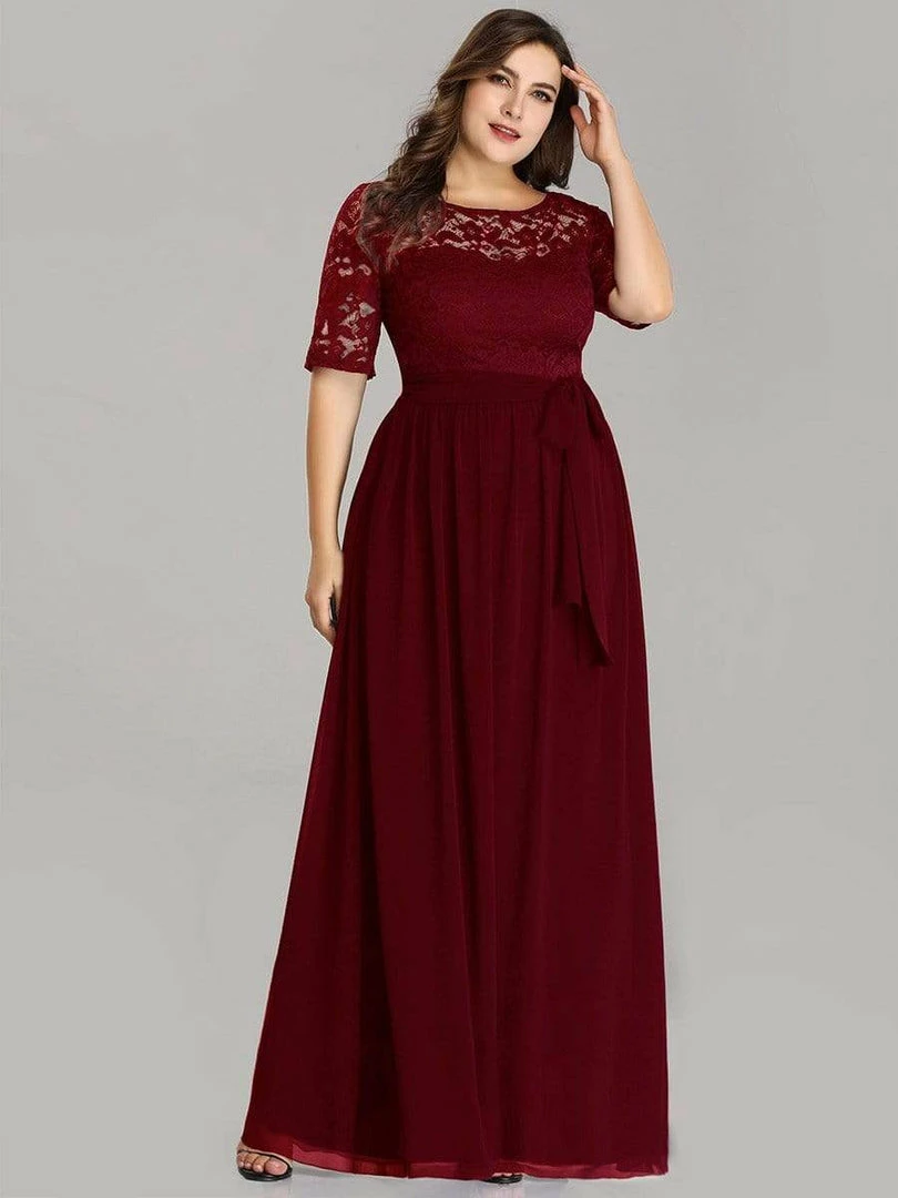 Ever-Pretty US Maxi Long Lace Illusion Plus Size Mother Of The Bride Dresses Party Dresses 16 Ever-Pretty US Maxi Long Lace Illusion Plus Size Mother Of The Bride Dresses Party Dresses