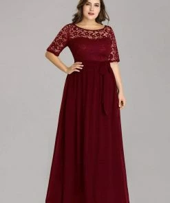 Ever-Pretty US Maxi Long Lace Illusion Plus Size Mother Of The Bride Dresses Party Dresses 56 Ever-Pretty US Maxi Long Lace Illusion Plus Size Mother Of The Bride Dresses Party Dresses