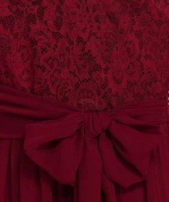 Ever-Pretty US SHOP BY OCCASION Elegant Lace Bodice Chiffon Maxi Evening Dress With Belt