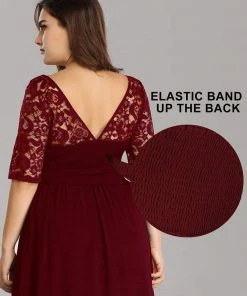 Ever-Pretty US SHOP BY OCCASION Elegant Lace Bodice Chiffon Maxi Evening Dress With Belt