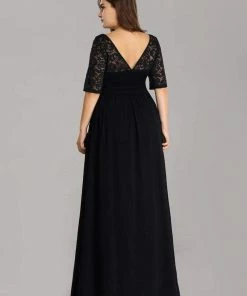 Ever-Pretty US Party Dresses Floral Lace Plus Size Long Formal Dresses With Waistband