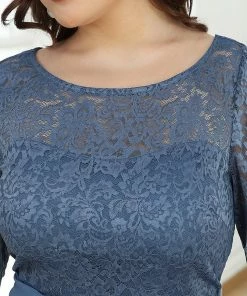 Ever-Pretty US Elegant Lace Bodice Chiffon Evening Dress With Belt