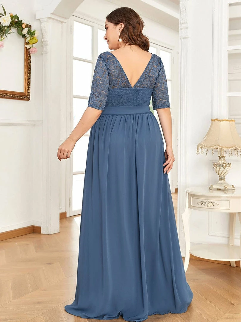Ever-Pretty US Maxi Long Lace Illusion Plus Size Mother Of The Bride Dresses Party Dresses 37 Ever-Pretty US Maxi Long Lace Illusion Plus Size Mother Of The Bride Dresses Party Dresses