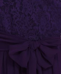 Ever-Pretty US SHOP BY OCCASION Elegant Lace Bodice Chiffon Maxi Evening Dress With Belt