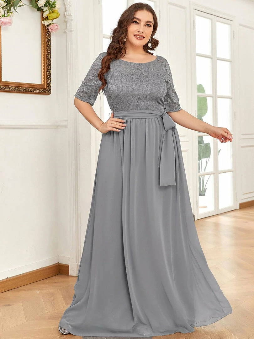 Ever-Pretty US Maxi Long Lace Illusion Plus Size Mother Of The Bride Dresses Party Dresses 30 Ever-Pretty US Maxi Long Lace Illusion Plus Size Mother Of The Bride Dresses Party Dresses