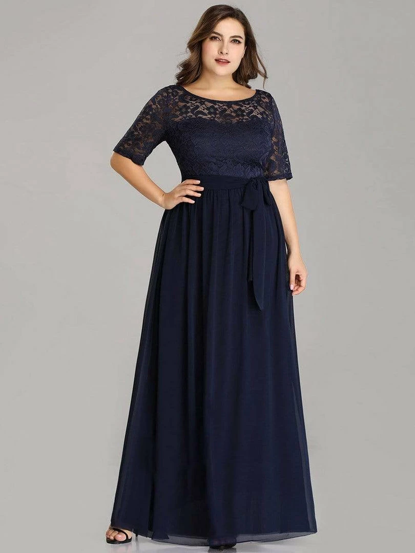 Ever-Pretty US Maxi Long Lace Illusion Plus Size Mother Of The Bride Dresses Party Dresses 8 Ever-Pretty US Maxi Long Lace Illusion Plus Size Mother Of The Bride Dresses Party Dresses