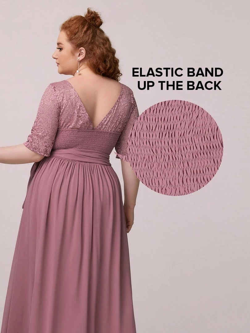 Ever-Pretty US Maxi Long Lace Illusion Plus Size Mother Of The Bride Dresses Party Dresses 44 Ever-Pretty US Maxi Long Lace Illusion Plus Size Mother Of The Bride Dresses Party Dresses