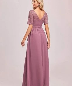Ever-Pretty US SHOP BY OCCASION Elegant Lace Bodice Chiffon Maxi Evening Dress With Belt