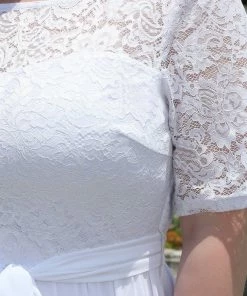 Ever-Pretty US Party Dresses Floral Lace Plus Size Long Formal Dresses With Waistband