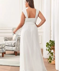 Ever-Pretty US SHOP BY OCCASION Elegant A Line Long Chiffon Bridesmaid Dress With Lace Bodice