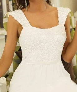 Ever-Pretty US SHOP BY OCCASION Elegant A Line Long Chiffon Bridesmaid Dress With Lace Bodice