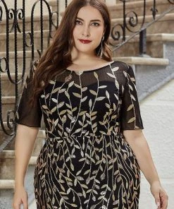 Ever-Pretty US Floral Sequin Print Plus Size Mermaid Tulle Evening Dress Evening Dresses & Gowns