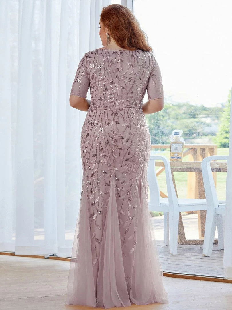 Ever-Pretty US Floral Sequin Print Maxi Long Fishtail Tulle Dresses With Half Sleeve SHOP BY OCCASION 39 Ever-Pretty US Floral Sequin Print Maxi Long Fishtail Tulle Dresses With Half Sleeve SHOP BY OCCASION