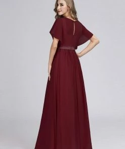 Ever-Pretty US Flutter Sleeve Maxi Long Flowy Chiffon Evening Dress
