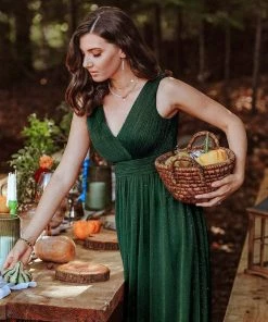 Ever-Pretty US Double V Neck Floor Length Sparkly Evening Dresses For Party SHOP BY OCCASION