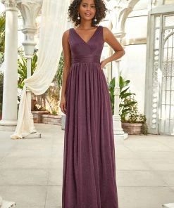 Ever-Pretty US Double V Neck Floor Length Sparkly Evening Dresses For Party SHOP BY OCCASION