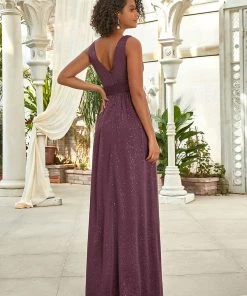Ever-Pretty US Double V Neck Floor Length Sparkly Evening Dresses For Party SHOP BY OCCASION