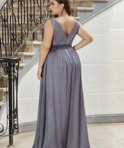 Ever-Pretty US Double V Neck Floor Length Sparkly Evening Dresses For Party SHOP BY OCCASION