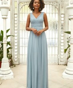 Ever-Pretty US Double V Neck Floor Length Sparkly Evening Dresses