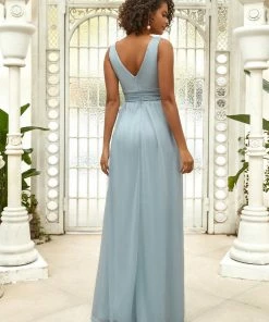 Ever-Pretty US Double V Neck Floor Length Sparkly Evening Dresses