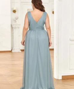 Ever-Pretty US Double V Neck Floor Length Sparkly Evening Dresses