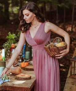 Ever-Pretty US Double V Neck Floor Length Sparkly Evening Dresses For Party SHOP BY OCCASION